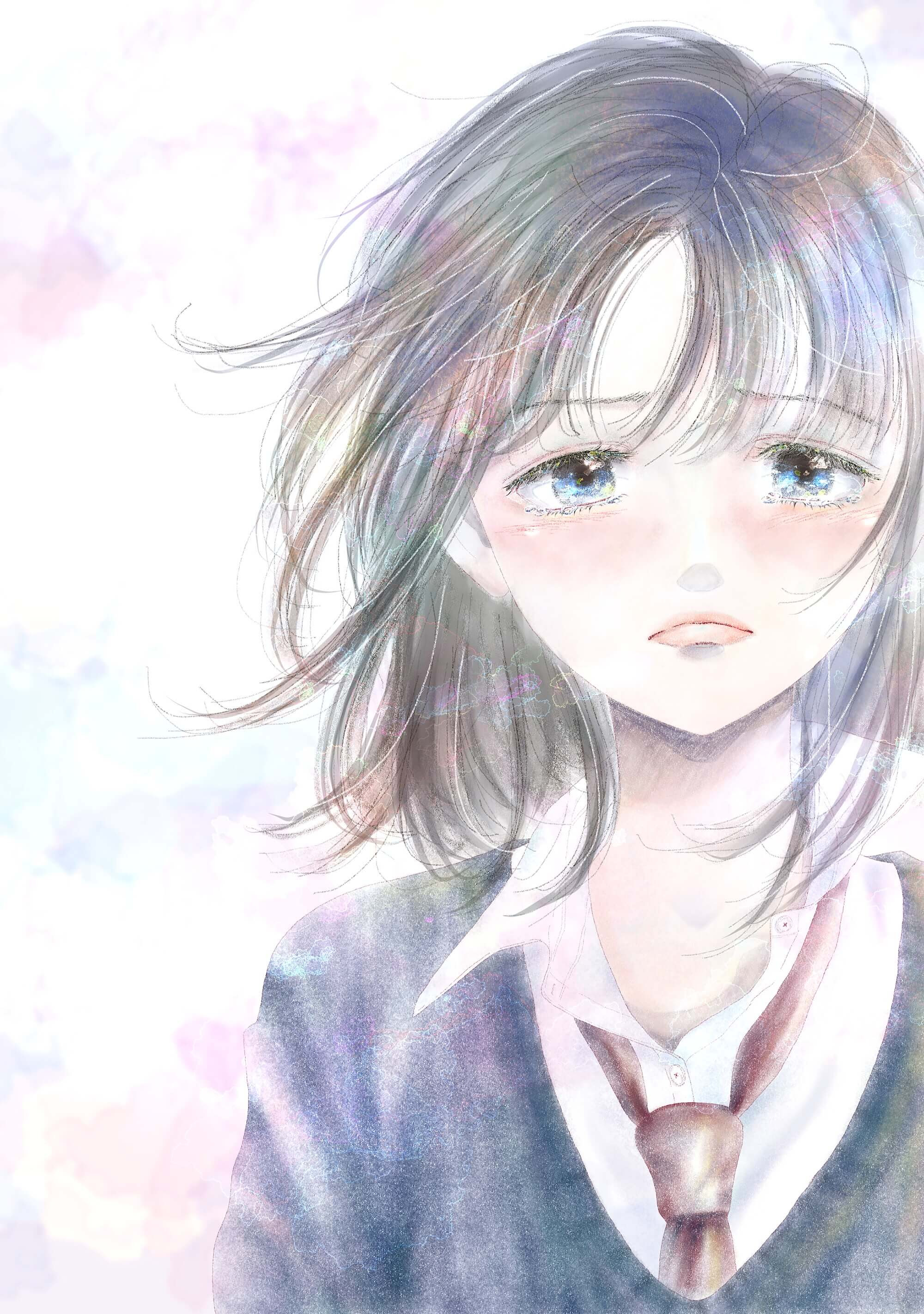 50 切ない 泣き笑い イラスト 女の子