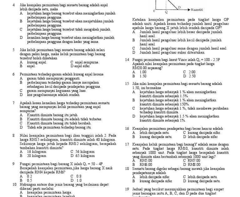 Soalan Mikro Ekonomi Stpm Penggal 1 - Selangor h