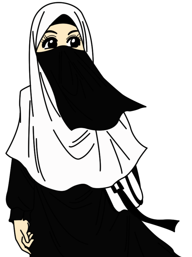 Wallpaper  Kartun Muslimah Hitam  Putih  Gallery Islami Terbaru
