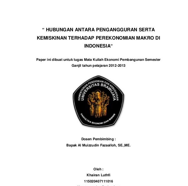 Contoh Makalah Ekonomi Makro Pengangguran - Kontrak Kerja