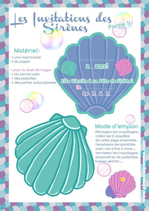 Invitation Anniversaire Sirene Tova