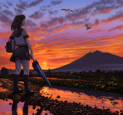 Jpirasutotavjib 人気ダウンロード イラスト 夕焼け 後ろ姿 74 夕焼け 後ろ姿 イラスト