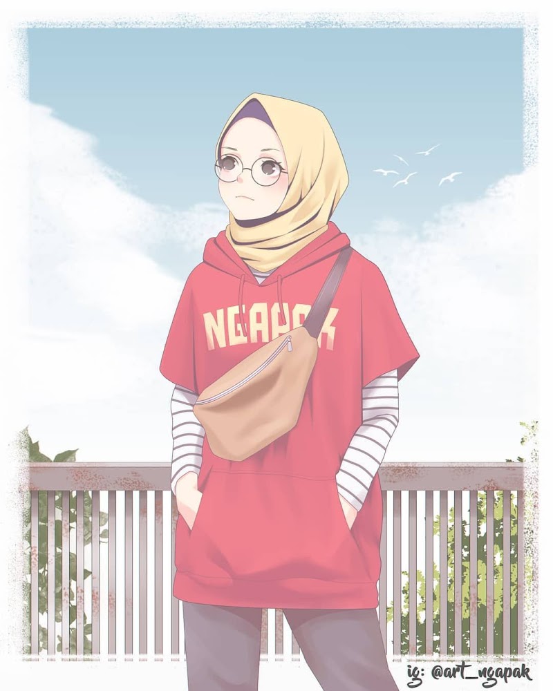 Terbaru Contoh Gambar Ilustrasi Wanita Berhijab, Gambar Mudah