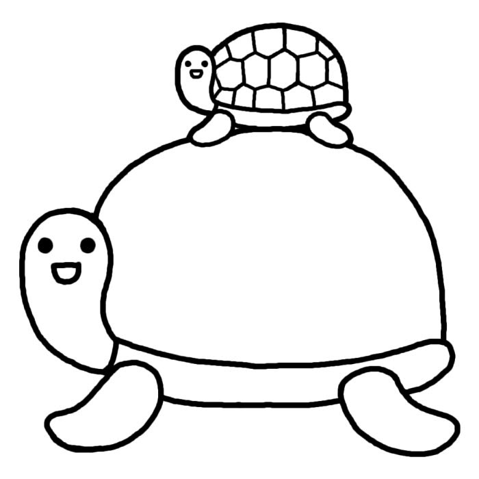美しい花の画像 50 素晴らしい亀 イラスト 白黒