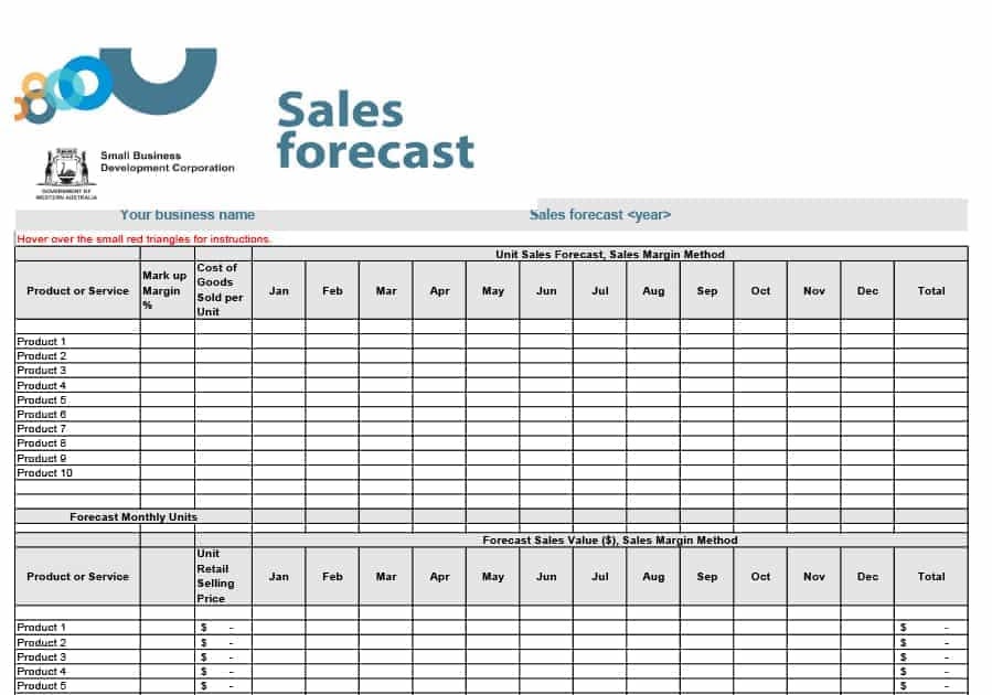 Spreadsheet Revenue Forecast Template / 17 Sales Forecast ...