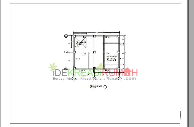  Denah Balok Rumah 2 Lantai  2022 