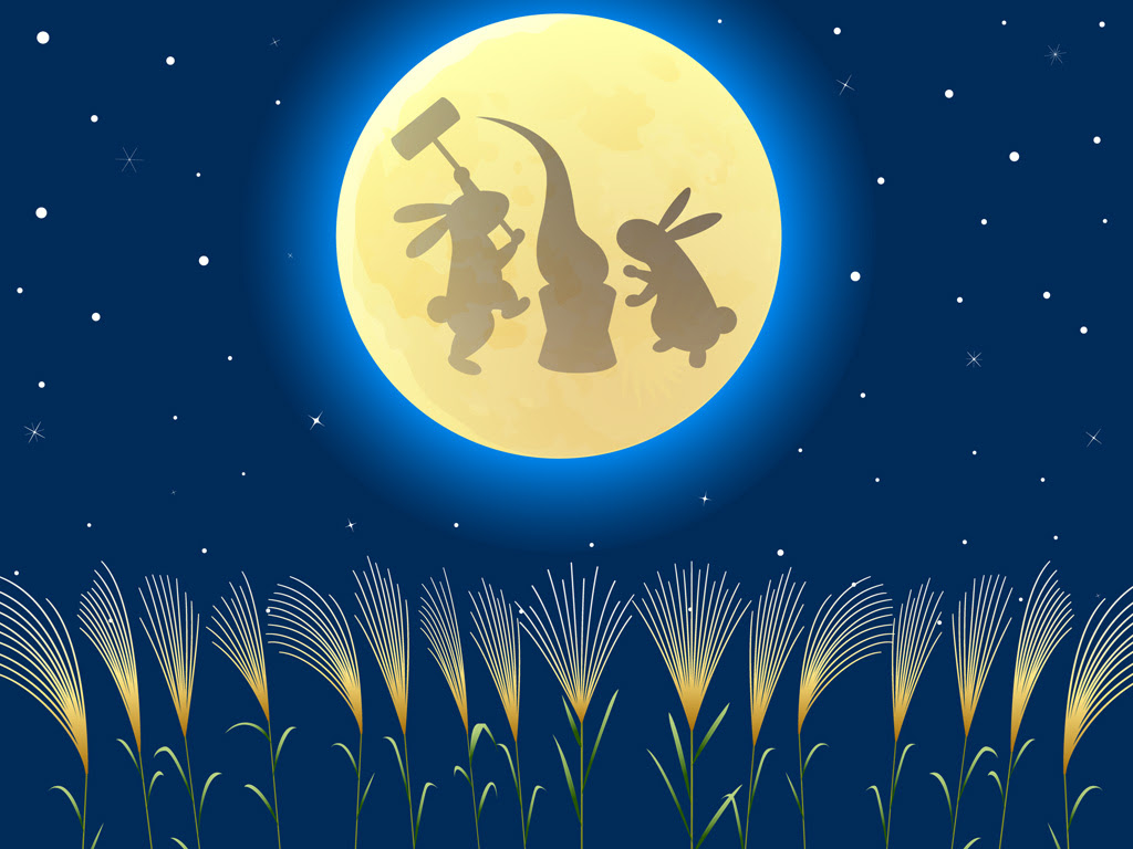 美しい花の画像 新着月 うさぎ 餅つき イラスト