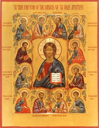 Image result for Russian icons,  Synaxis of 12 Apostles