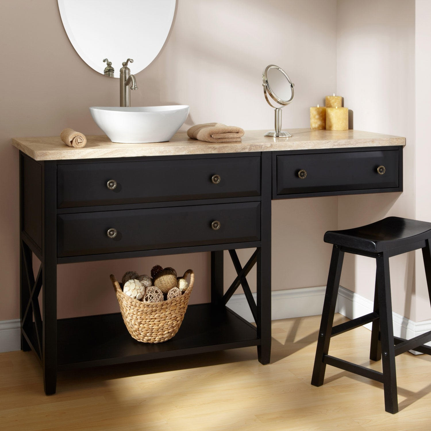 Makeup vanity sets are wonderful for use in large bathrooms. Bathroom Vanity With Makeup Area Large And Beautiful Photos Photo To Select Bathroom Vanity With Makeup Area Design Your Home