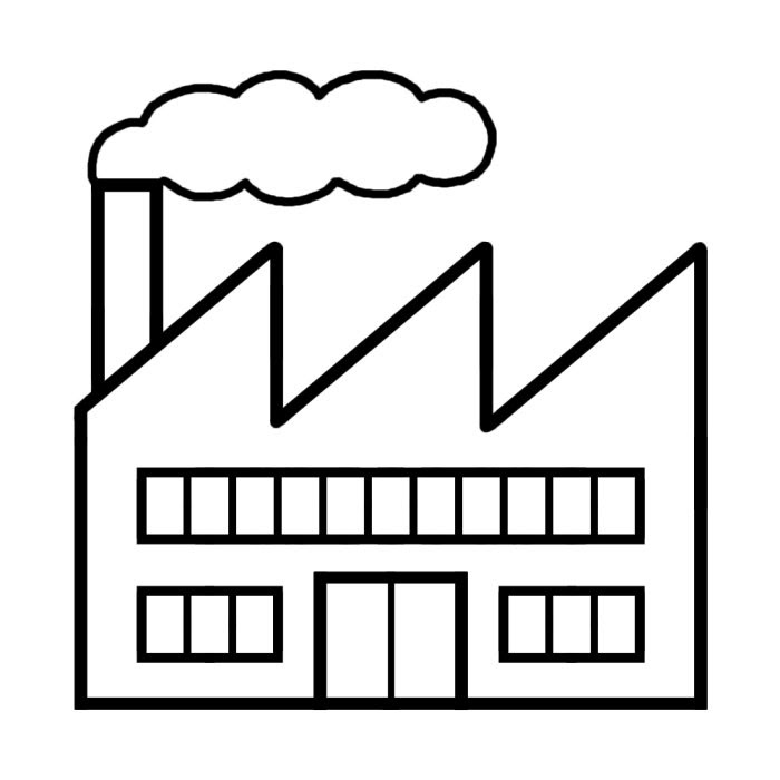 ロイヤリティフリー建物 工場 イラスト フリー アニメ画像