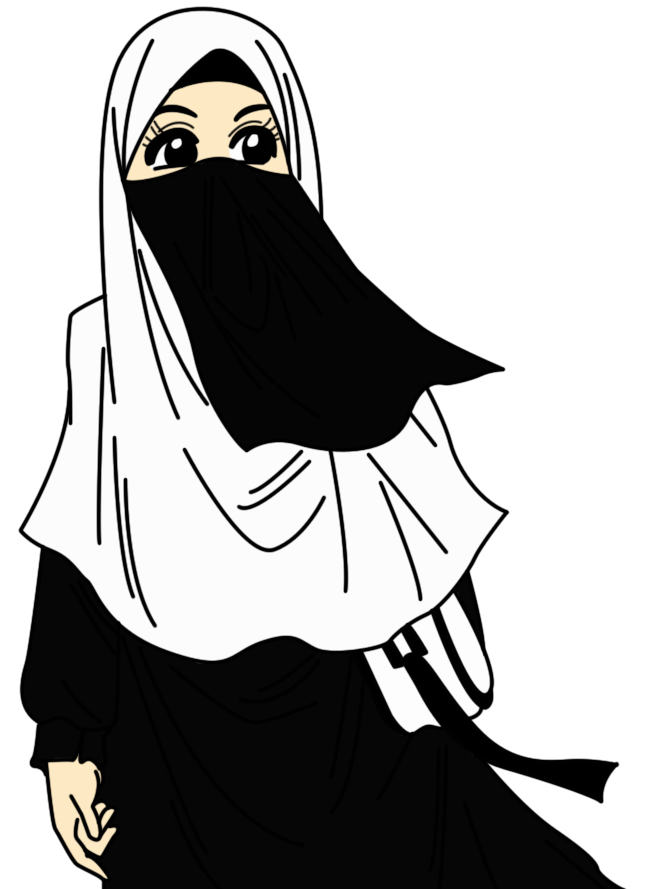 Wallpaper Kartun Muslimah Hitam  Putih  Gallery Islami Terbaru