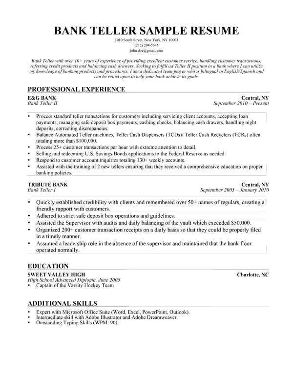 Download sample resume templates in pdf, word formats. Bank Cashier Cv Citem