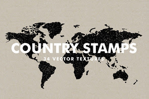 Vector Country Stamps - 34 Items