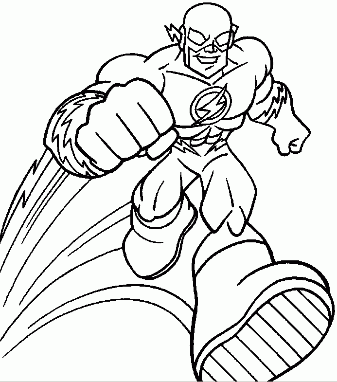 Flash Superhero Coloring Pages Free Coloring And Drawing