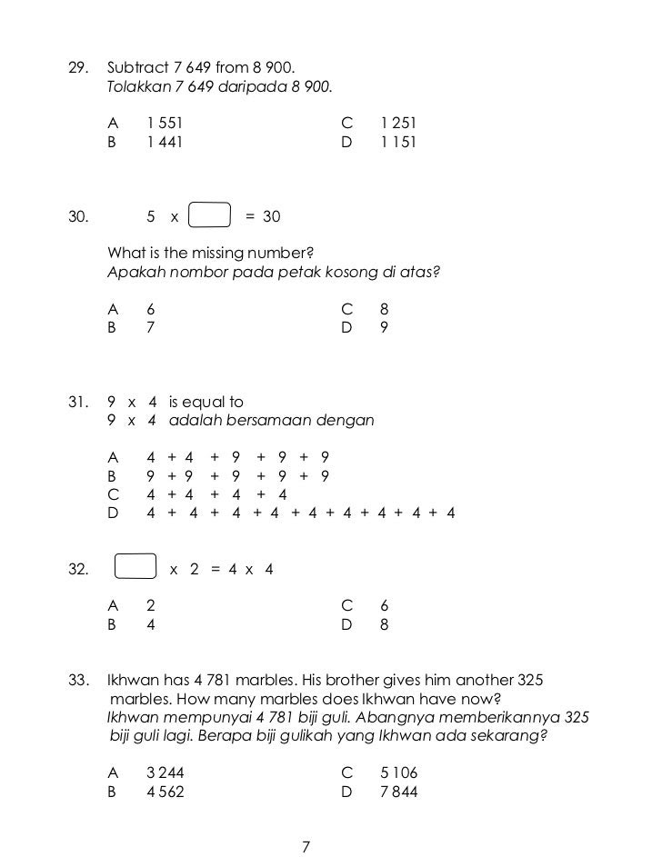 Soalan Matematik Tahun 5 Mengikut Topik - Malacca t