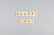 budget 2022, written in scrabble letters