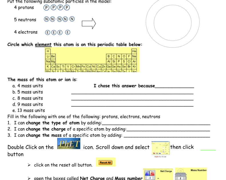 34 Build An Atom Worksheet Answer Key Phet - Worksheet ...