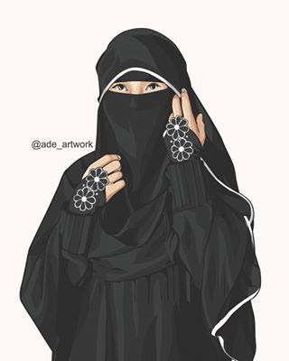 Terbagus 30 Gambar Kartun Wanita Muslimah Memegang Bunga ...