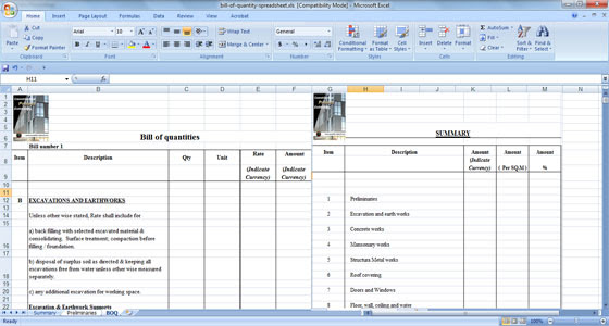 In bill of quantities all material and labor cost are itemized. Bill Of Quantities Spreadsheet Download Boq Construction Sheet