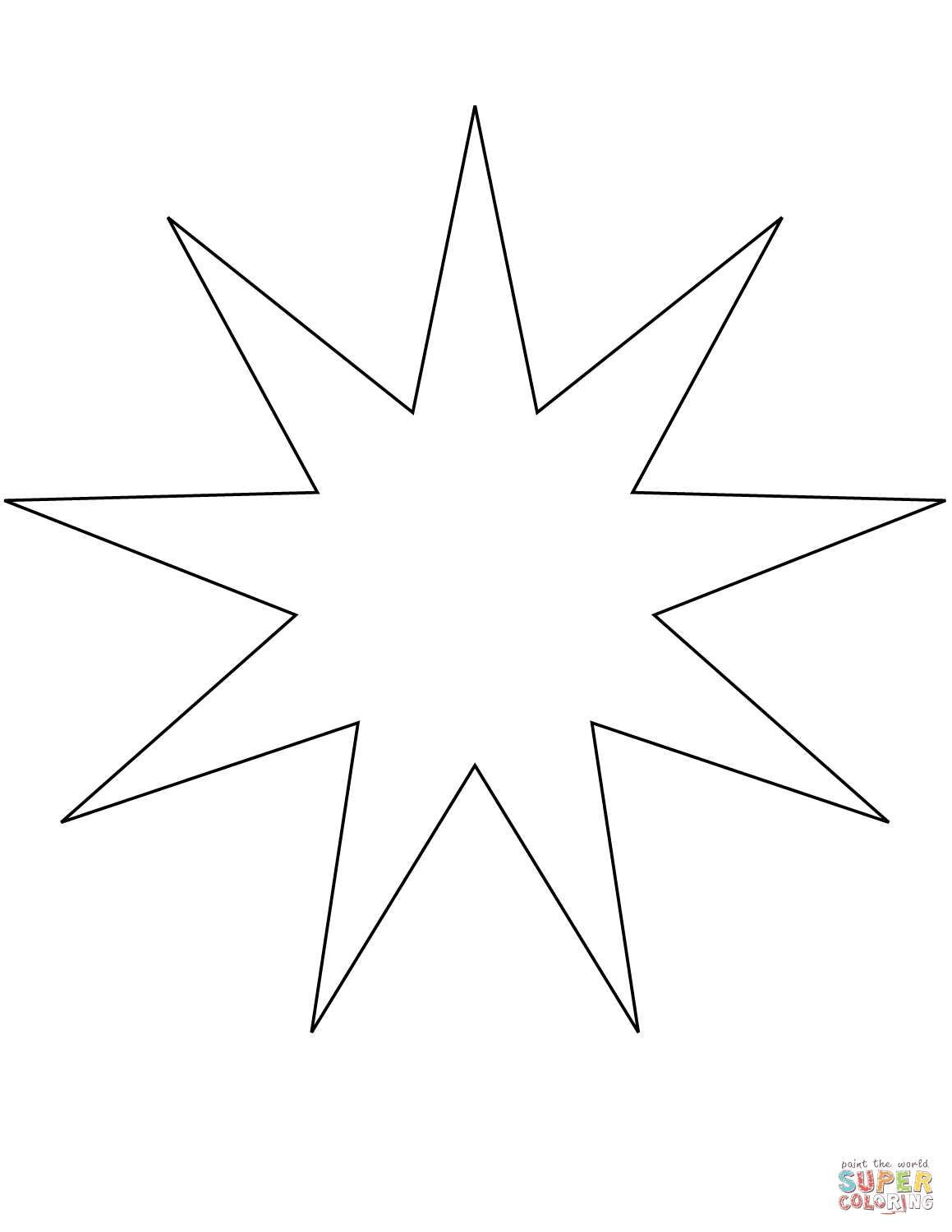 There's no better cure for cabin fever than printing and coloring our free coloring pages for kids. 9 Point Star Coloring Page Free Printable Coloring Pages