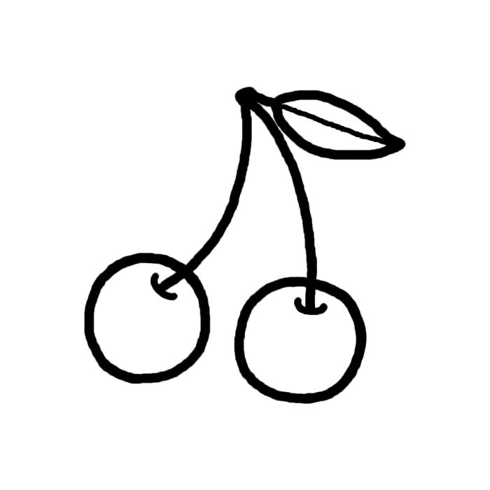 すべての動物の画像 トップ100さくらんぼ イラスト 白黒