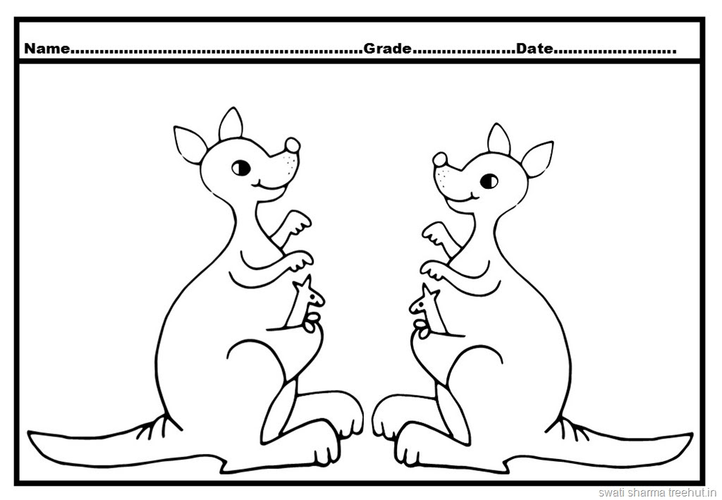 Download Tree Kangaroo Coloring Page A4 Size - Coloring and Drawing