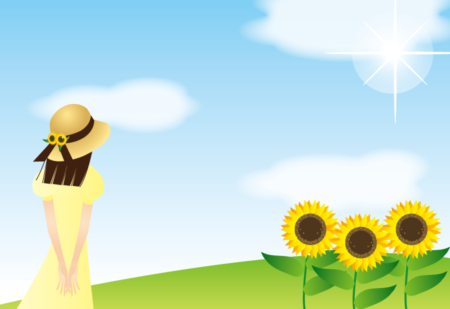 あなたのためのイラスト Hd限定ひまわり 夏 女の子 イラスト