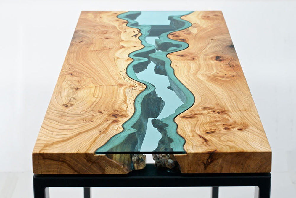 Glass coffee table, clear rectangle side coffee table with lower shelf, modern center table with metal legs, rectangle center table sofa table for living room, 39.4x24x17.7, easy assembly, l5501. Stunning Wooden Coffee Table With Glass Rivers And Lakes