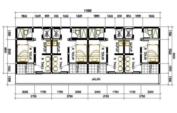  Desain  Rumah  Petakan Kontrakan  Hontoh