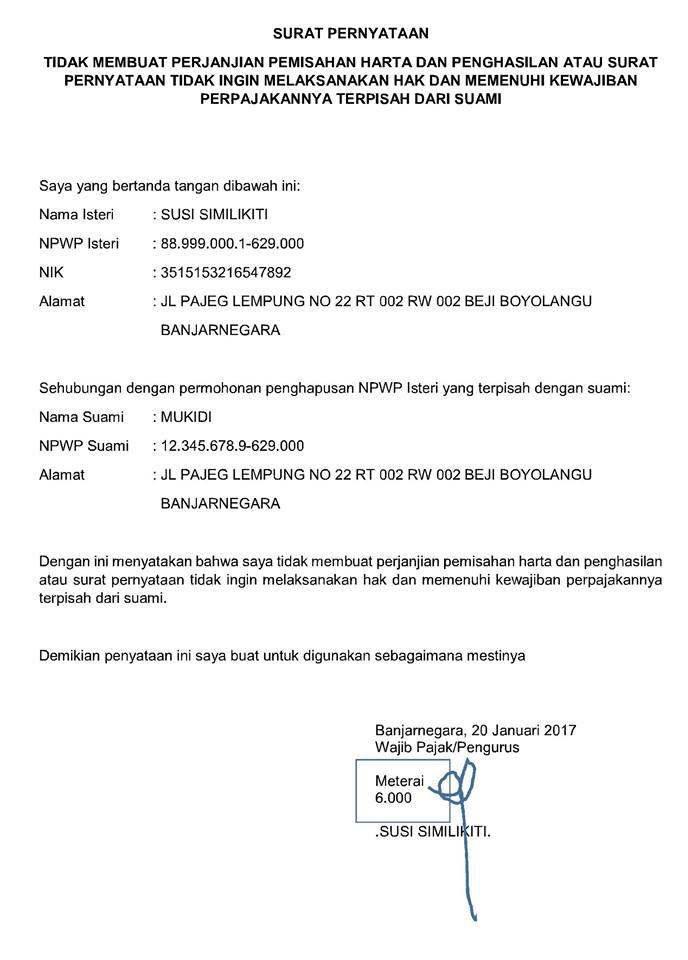 Contoh Surat Permohonan Penghapusan Npwp Orang Pribadi Contoh Surat
