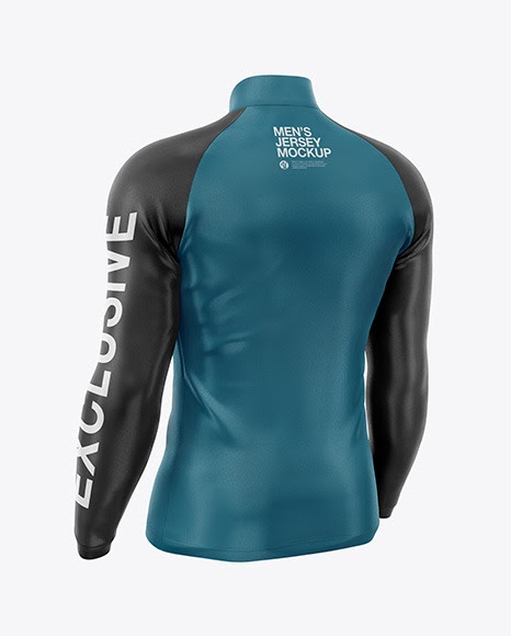 Download Mens Jersey With Long Sleeve Backt Half Side View Jersey ...