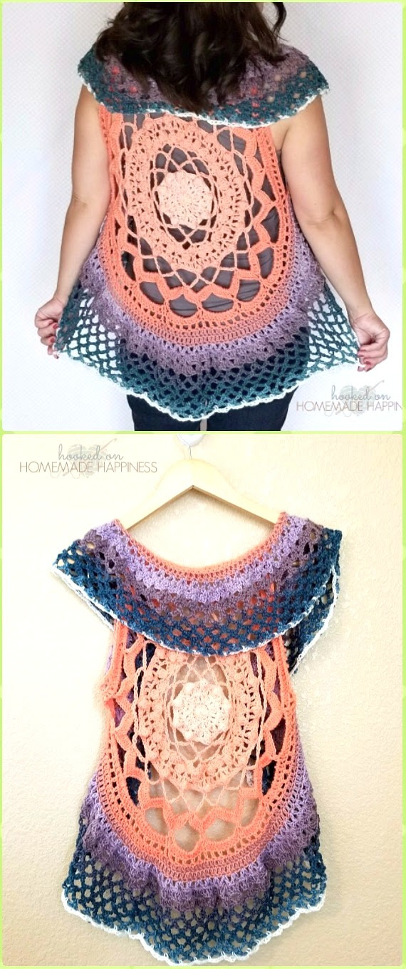 In this section, you can find free vests crochet patterns. Diy Crochet Circular Vest Sweater Jacket Free Patterns