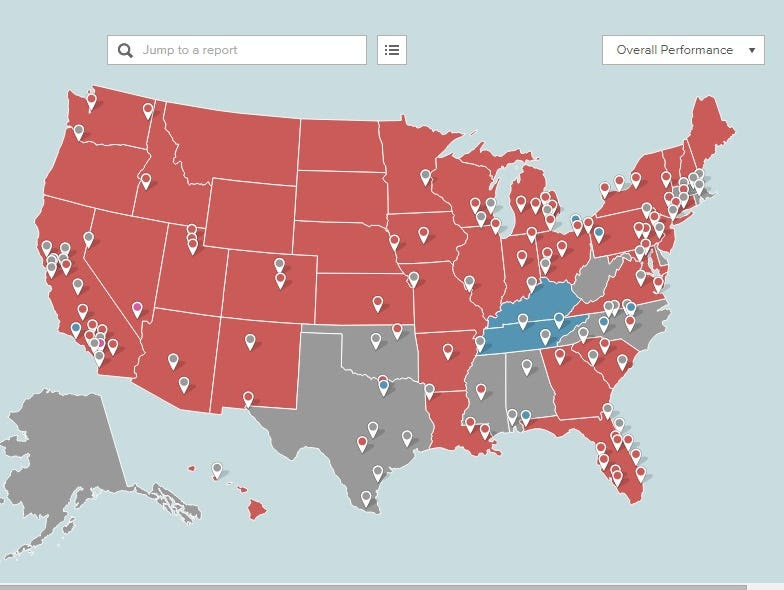 RootMetrics U.S. cell coverage map.