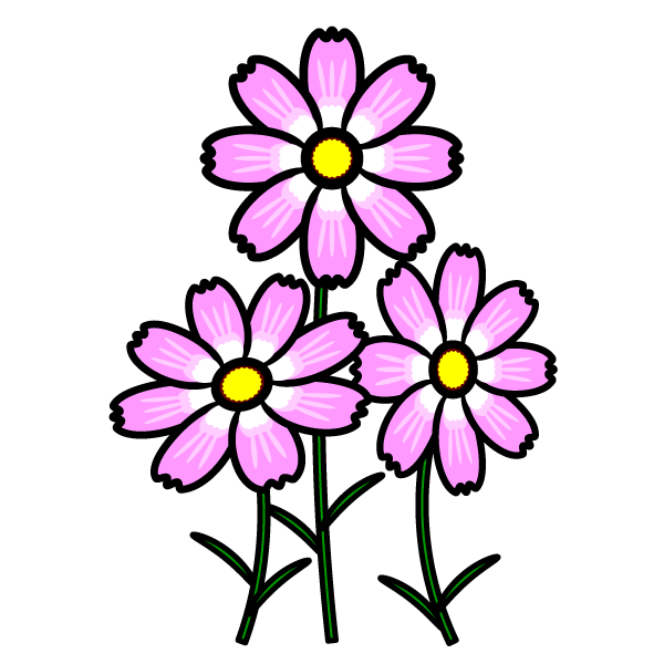 ベスト50 かわいい イラスト コスモス 美しい花の画像