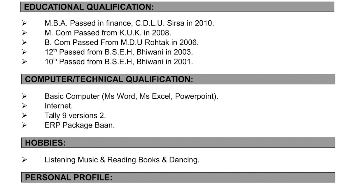 Samples Of Declaration On The Cv / It Technician Resume ...