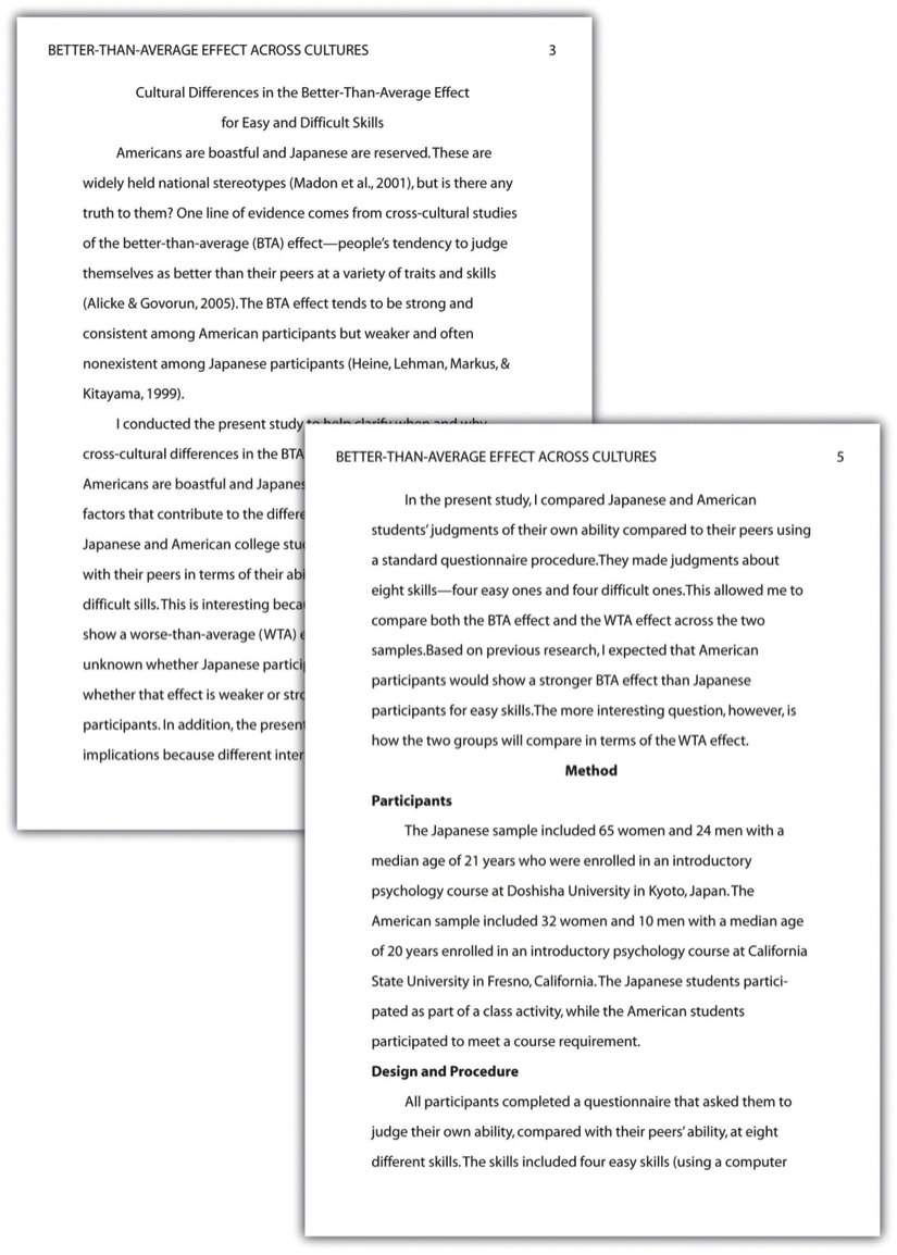 New college students are often surprised to find that after spending years having another formatting style drilled into their heads, many. Writing A Research Report In American Psychological Association Apa Style Research Methods In Psychology 2nd Canadian Edition