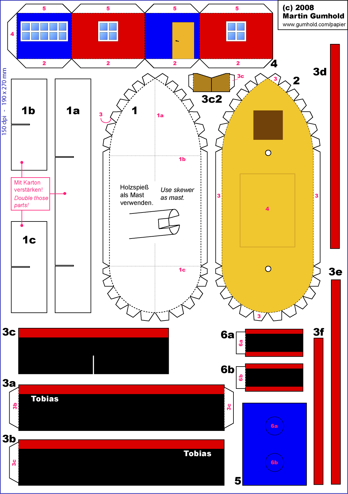 Bebilderte anleitung mit bastelbogen zum ausdrucken. Mags Papiermodelle Card Models