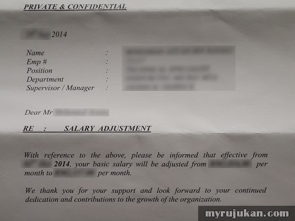 Surat Rasmi Kenaikan Gaji - Rasmi B