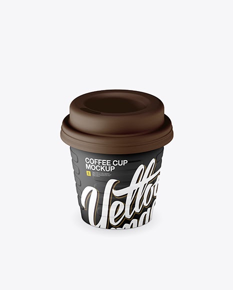 Download Matte Small Coffee Cup PSD Mockup High-Angle Shot