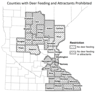 areas where deer feeding and attractant bans are in place