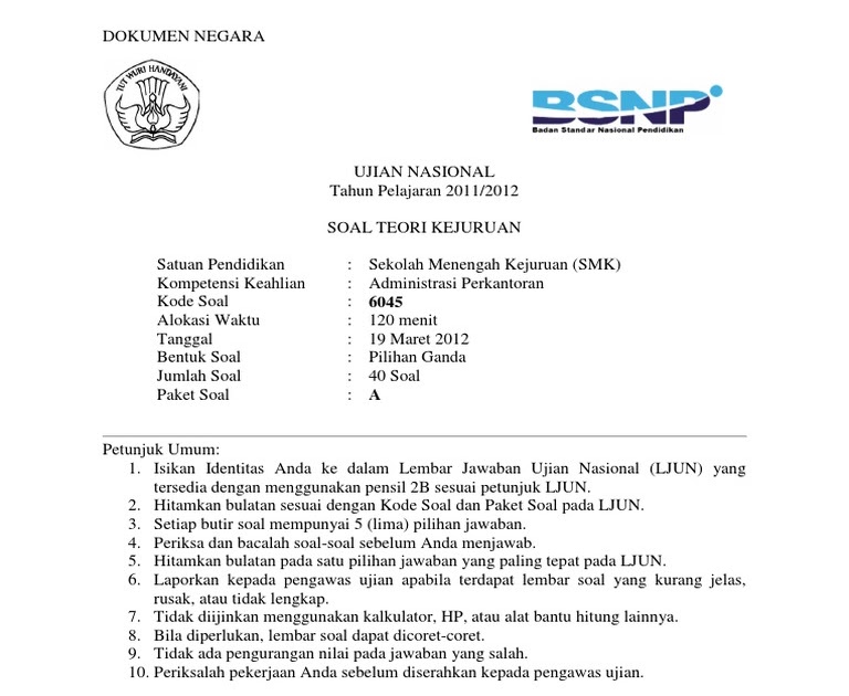 Soal Jawab Smk Kls 12 Otk Pekantoran / Soal Administrasi Perkantoran Dunia Sosial / Lamanya cuti ...