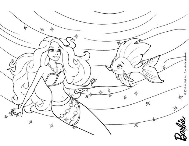 Barbie has braided several braids and gathered in one. Barbie In A Mermaid Tale Coloring Pages 61 Online Mattel Dolls Printables For Girls