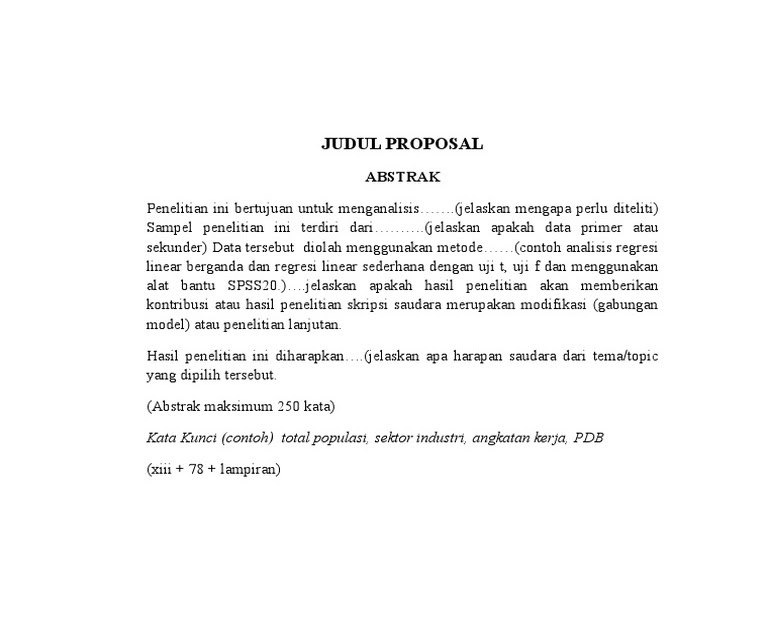  Contoh  Abstrak  Proposal Penelitian  Guru Paud