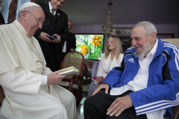 Visita de Cortesía del Papa Francisco al líder de la Revolución cubana Fidel Castro, 20 de septiembre de 2015. Foto: Alex Castro