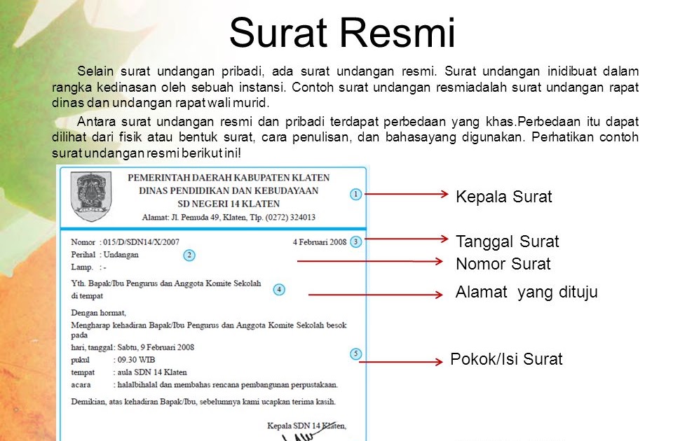 Contoh Surat Undangan Rapat Komite Sekolah Untuk Wali 