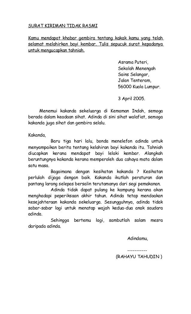 Contoh Surat Rasmi Cuti Sekolah [17] - Contoh O