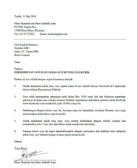 contoh surat permohonan membuka tadika
