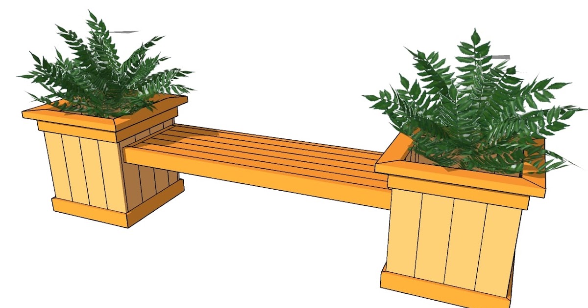 Wood project: Get Wood planter park bench plans free