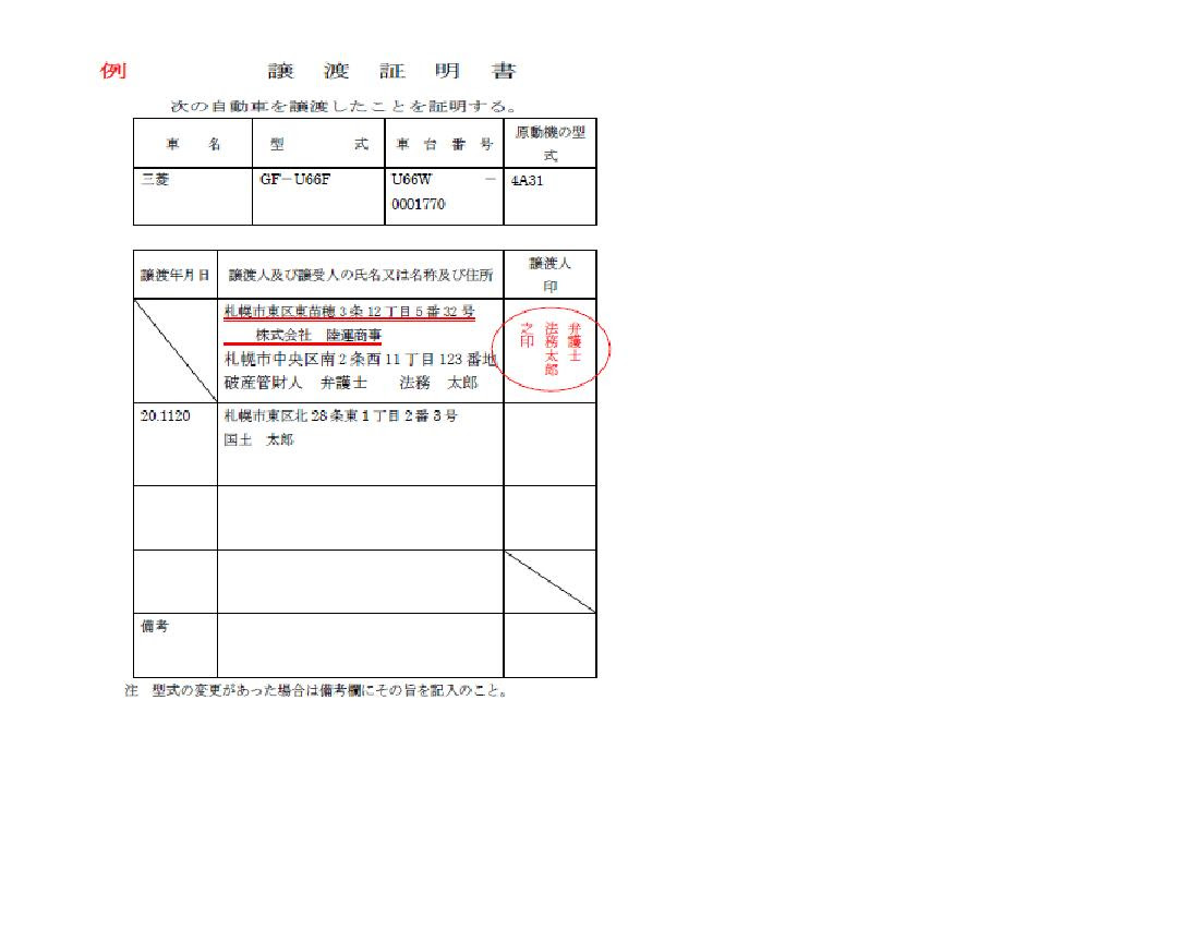 車 譲渡証明書 委任状 Kuruma