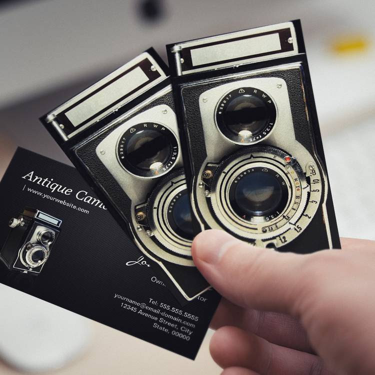 Even with 2020 around the corner, business cards are still in circulation. Vintage Antique Camera Collector Store Business Card Templates